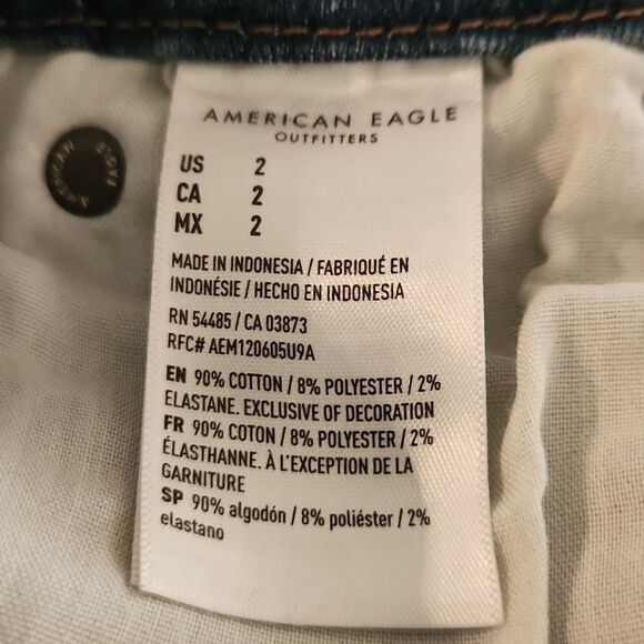 American Eagle Next Level Stretch Curvy Hi-Rise Mini Denim Skirt Size 2 - Picture 6 of 9